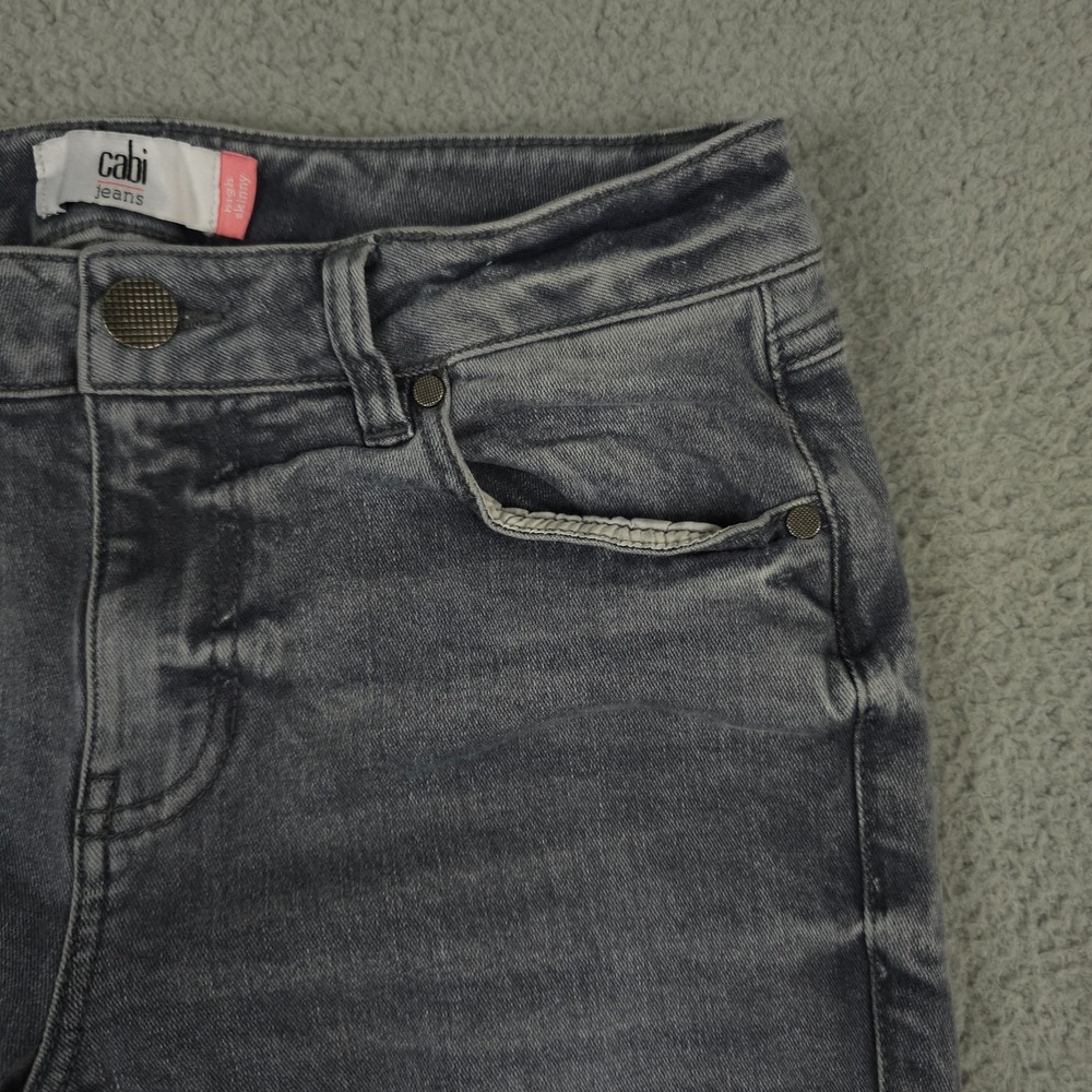 CAbi Jeans Womens 4 Washed Gray High Rise Skinny Distressed Busted Knees Denim - Picture 10 of 15